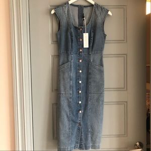 NWT! Stretchy Denim Midi Dress Sz S
